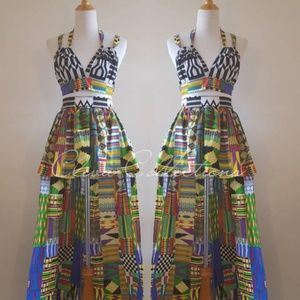 Ankara Kente Hi Low Skirt Set